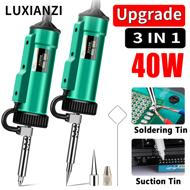 Desoldering Pump Electric Vacuum Station - LUXIANZI 40W Lehim Sökme Makinesi 2IN1